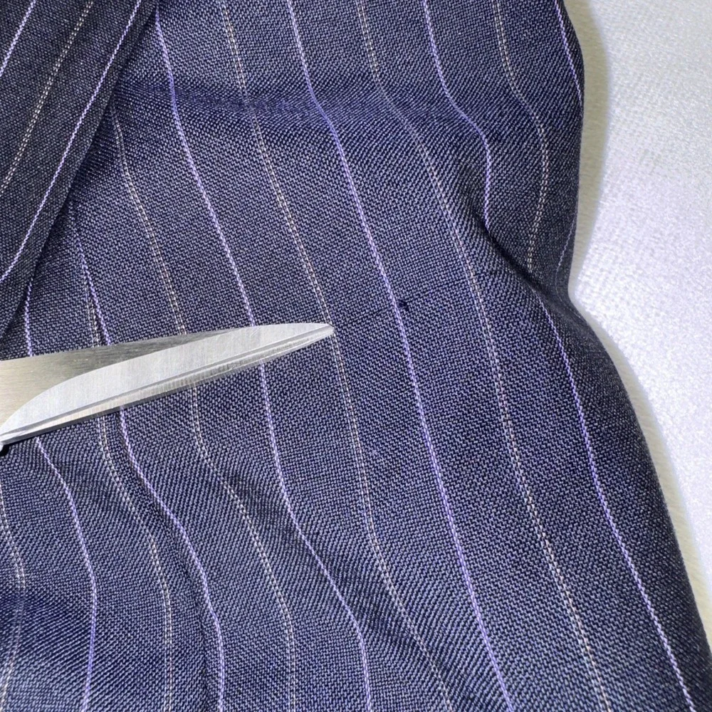 Ted Baker Endurance Blazer Mens 42L Navy‎ Purple Pinstripe Wool Jacket